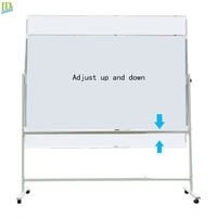 Tableau blanc magnétique double face, cadre en aluminium, mobile, pliable, moderne, pour l'école, le bureau, la formation