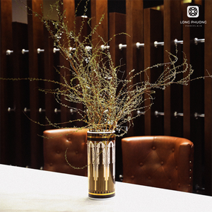 Venta caliente jarrón de cerámica de lujo clásico europeo tamaño personalizado Kim Lai flor que sirve para restaurante juego de café de boda - Product Image 4