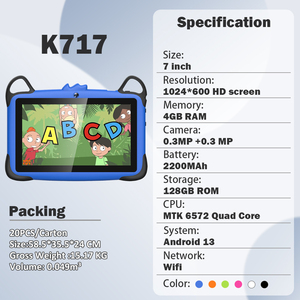 7-Inch Android <span class=keywords><strong>Tablet</strong></span> <span class=keywords><strong>PC</strong></span> 4 + 128GB Phía Trước Phía Sau Máy Ảnh Mắt-Bảo Vệ Wifi & Parental Controls Kid Máy Tính Bảng Giáo Dục - Product Image 2