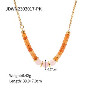 18k镀金不锈钢项链设计愈合天然宝石宝石女性珠宝项链 - Product Image 6