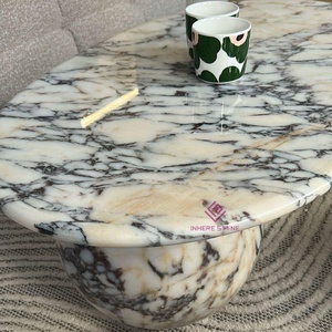 Custom Calacatta Viola Marble <strong>Coffee</strong> <strong>Table</strong> <strong>Oval</strong> With Solid Leg Living Room Center <strong>Table</strong> Modern Luxury End <strong>Table</strong> - Product Image 6