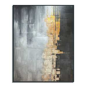 Đen Vàng Kích Thước Lớn Tùy Chỉnh Hiện Đại Tường Nghệ Thuật Trừu Tượng Handmade Trừu Tượng Sơn Dầu Trên Vải Lanh Vải Nghệ Thuật Cho Phòng Khách - Product Image 3