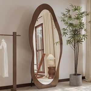 <span class=keywords><strong>Espejo</strong></span> Irregular Asimétrico de Cuerpo Entero |   <span class=keywords><strong>Espejo</strong></span> Moderno <span class=keywords><strong>Ondulado</strong></span> para Pared y Suelo, Decoración para Sala de Estar y Dormitorio - Product Image 2