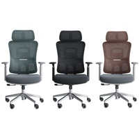 Chaise de bureau ergonomique moderne en tissu maillé respirant, hauteur réglable, pivotante à 360 degrés, avec support lombaire, dossier haut, pour école et hôtel