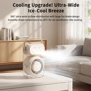 <span class=keywords><strong>Ventilateur</strong></span> de climatisation portable de bureau avec grand réservoir d'eau et brume glacée, fonctionnement <span class=keywords><strong>silencieux</strong></span> - Product Image 1