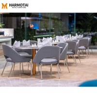 Ensemble de chaises et de tables de bar en bois pour salle à manger d'hôtel moderne, meubles de restaurant en gros