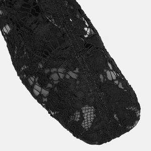 Botas Altas Planas de Verano Talla Grande 46 con Encaje Floral para Mujer, Botines Largos Sexys de Malla para Dama Madura con Tacón - Product Image 6