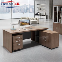 Escritorio de Oficina Moderno, Lujoso, Económico y Duradero de Madera Sólida para Directores Ejecutivos, Gerentes y Familias, Ideal para Oficinas