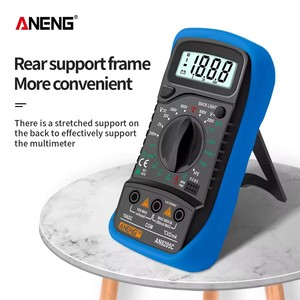 Multimètre numérique portable AN8205C avec écran LCD rétroéclairé, testeur d'ampèremètre et d'ohmmètre - Product Image 2