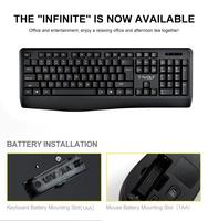 Ensemble clavier et souris sans fil Tf100, récepteur USB 2.4G, mise en veille automatique, pour bureau, entreprise, domicile, ordinateur portable, ordinateur de bureau, PC