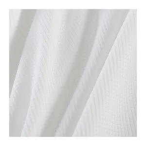 Waffle Fabric Polyester 100% Polyester Fabric High Quality White Knit French Terry Heavy Knit Twill Polyester Fabric