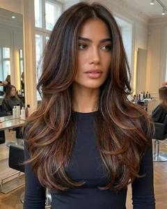 Perruque complète en cheveux humains européens bruts de qualité supérieure, avec dentelle HD, brun foncé, mèches blondes, perruque juive pour femmes - Product Image 1