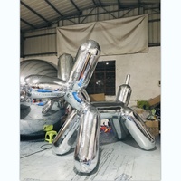 Fête scène événement décoration géant or argent couleur réfléchissante brillant décoratif gonflable miroir ballon chien