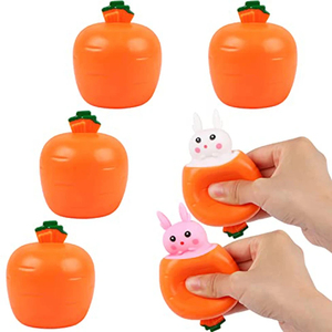 Funny Carrot Rabbit Cup Squeeze Toys Stress-relieving Bunny Fun Stress Ball Vent Squirrel Cup Prank Toy Fidget Toys <b>Gifts</b> - Product Image 1