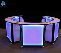 Comptoir de bar mobile et pliable en alliage d'aluminium et panneau PP avec roulettes pour le service des boissons