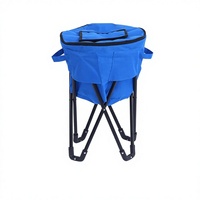 Chaise glacière portable et pliable en acier au carbone avec isolation détachable pour pique-nique et camping en extérieur