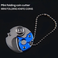 AJOTEQPT Mini couteau plié de poche éplucheur pour ouverture EDC d'autodéfense pour le combat extérieur et le camp Couteau à monnaie durable