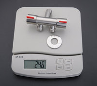 Robinet d'arrêt d'angle double commande en acier inoxydable 304 G1/2 avec adaptateur en T pour robinet Shattaf et bidet de toilettes