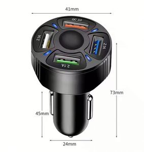 Universal Qc3.0 Fast Charging 4 Usb Car Phone Charger With Package Box for Mobile Phones - Product Image 3