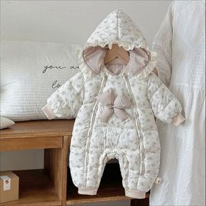 Combinaison en tricot chaude d'hiver Vêtements pour bébés et tout-petits Garçons Filles Combinaison à capuche avec oreilles 3D Pull pour bébé Combinaison de neige - Product Image 2