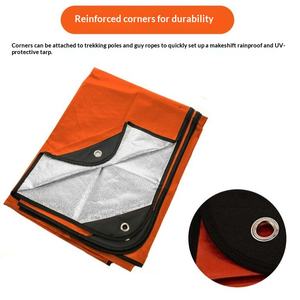 Manta <span class=keywords><strong>de</strong></span> Emergencia Naranja - Resistente al Viento y a los Rayos UV, Tapete para Acampar - Product Image 3