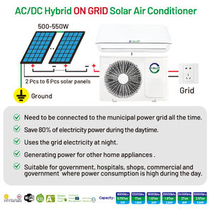 Aire Acondicionado Solar Híbrido ESUN 12000Btu 24000BTU AC DC Unidad Split Conexión a Red para el Hogar - Product Image 3