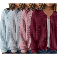 Haute qualité laine doux fermeture éclair automne tricot dames chandails tricoté couleur unie mode Cardigan pour femmes pull