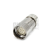 90 °   Connecteur circulaire industriel M23 à sertissage, alternative à la prise et à la prise de panneau installables sur site pour servomoteur