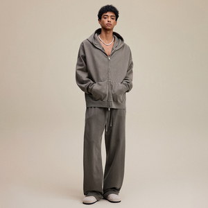 American Trendy 480G Schweres Kleidungs stück Gewaschene Hose mit geradem Bein Lose Freizeit hose für Herren Bequemer Streetwear-Stil - Product Image 4