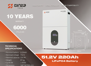 <span class=keywords><strong>Batteria</strong></span> al Litio LiFePO4 Ginza 51.2V 220Ah 10kWh da Parete, 10000 Cicli, Celle A+, Garanzia 5/10 Anni, Sicura e Affidabile - Product Image 5