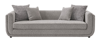 Sofá de terciopelo de diseño moderno de lujo europeo gris americano Chesterfield muebles grandes de lujo