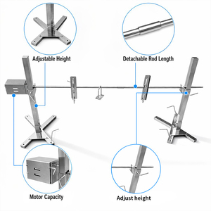 Kit de barbecue électrique rotatif pour camping en plein air avec design pliable en acier inoxydable et hauteur réglable - OEM - Product Image 4
