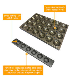 Moule de cuisson sphérique commercial personnalisable antiadhésif pour friandises, plateau de cuisson pour boules alimentaires, demi-sphères et demi-balles - Product Image 6