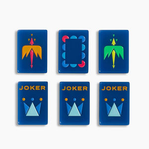 Jeu de Mahjong Américain Personnalisé Minimaliste Bleu Amiral Carré en Acrylique pour 4 Joueurs avec Tuiles de Luxe à Motif Créatif - Product Image 3
