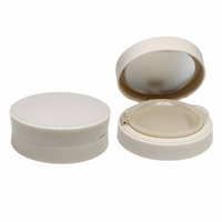 Estuche Redondo para Base de Maquillaje Yuecai, Vacío, 15g, Color Blanco Crema, Tapa Doble, Bandeja Interior con Espejo, para Crema BB, Crema CC, Venta al Por Mayor