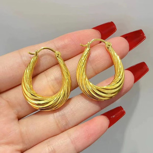 Elegant Simple Superior French Style Gold Metal Warp <strong>U</strong> <strong>Shape</strong> Temperament <strong>Earrings</strong> for Women Gift - Product Image 5