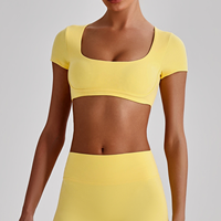 Soutien-gorge de sport rembourré à maintien élevé pour femme, double couche, respirant, léger, idéal pour le Pilates