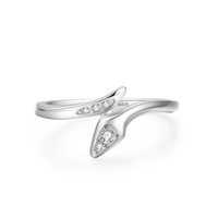 Vente en gros d'anneaux en argent sterling 925 avec serpent en CZ |   Bandes empilables minimalistes |   Bijoux de mode en gros pour femmes