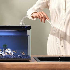 Aquarium intelligent pour la pièce, écosystème aquatique compact, décoration d'ambiance pour la maison avec système de circulation de bureau en verre ultra-transparent - Product Image 4