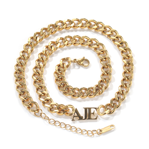 Uwin catena cubana in acciaio inox 8MM collana personalizzata placcato oro placcato nome catena Custom donna uomo gioielli - Product Image 4