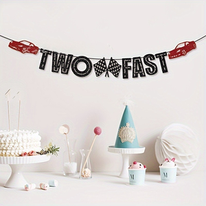 Guirnalda de Banderines con Diseño de Carreras y Doble Brillo DAMAI para Decoración de Fiestas de Cumpleaños Infantiles con Temática de Carreras - Product Image 2