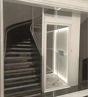 Single Person Silent Panoramic Home Elevator with Slim Cabin, Compact Shaftless Mini Villa Residential Lift for Single Occupancy