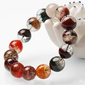 Wholesale High Quality Natural Quartz Crystal Beads Gemstone Crystal Phantom Bracelet Jewelry Making