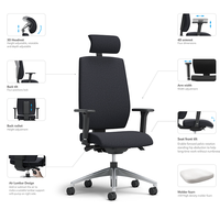 Chaise de bureau ergonomique confortable de qualité supérieure chaise de travail de style nordique chaises de direction d'ordinateur pivotantes à dossier haut réglable