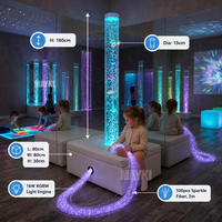 Kit d'équipement Snoezelen : Tube à bulles LED en acrylique pour coin sensoriel, fibres optiques interactives pour écoles et centres d'autisme