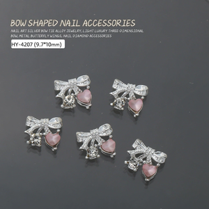 2025 buena calidad Muti-forma Rosa aleación cereza diamantes de imitación decoración de uñas encantos decorados - Product Image 3