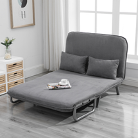 Sofá Cama Doble Extensible Plegable Moderno con Estructura Metálica y Tapicería de Tela para Dormitorio, Comedor y Sala de Estar