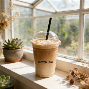 Gobelets à café en plastique transparent jetables 12oz 16oz 20oz pour café glacé et boissons chaudes avec couvercles - Product Image 2