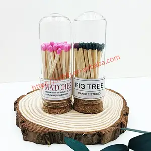 Colorful Long Safety Holder Wooden Matches In Glass Jar Bottle Apothecary Fancy Household Gift Match Glass Jar