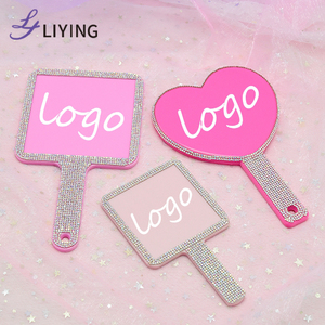 New Phong Cách Lấp Lánh Kim Cương Bling Gương Sang Trọng Nhãn Hiệu Riêng Duy Nhất Bên Rhinestone Long Lanh Bling Dễ Thương Cầm Tay Trang Điểm Gương - Product Image 1